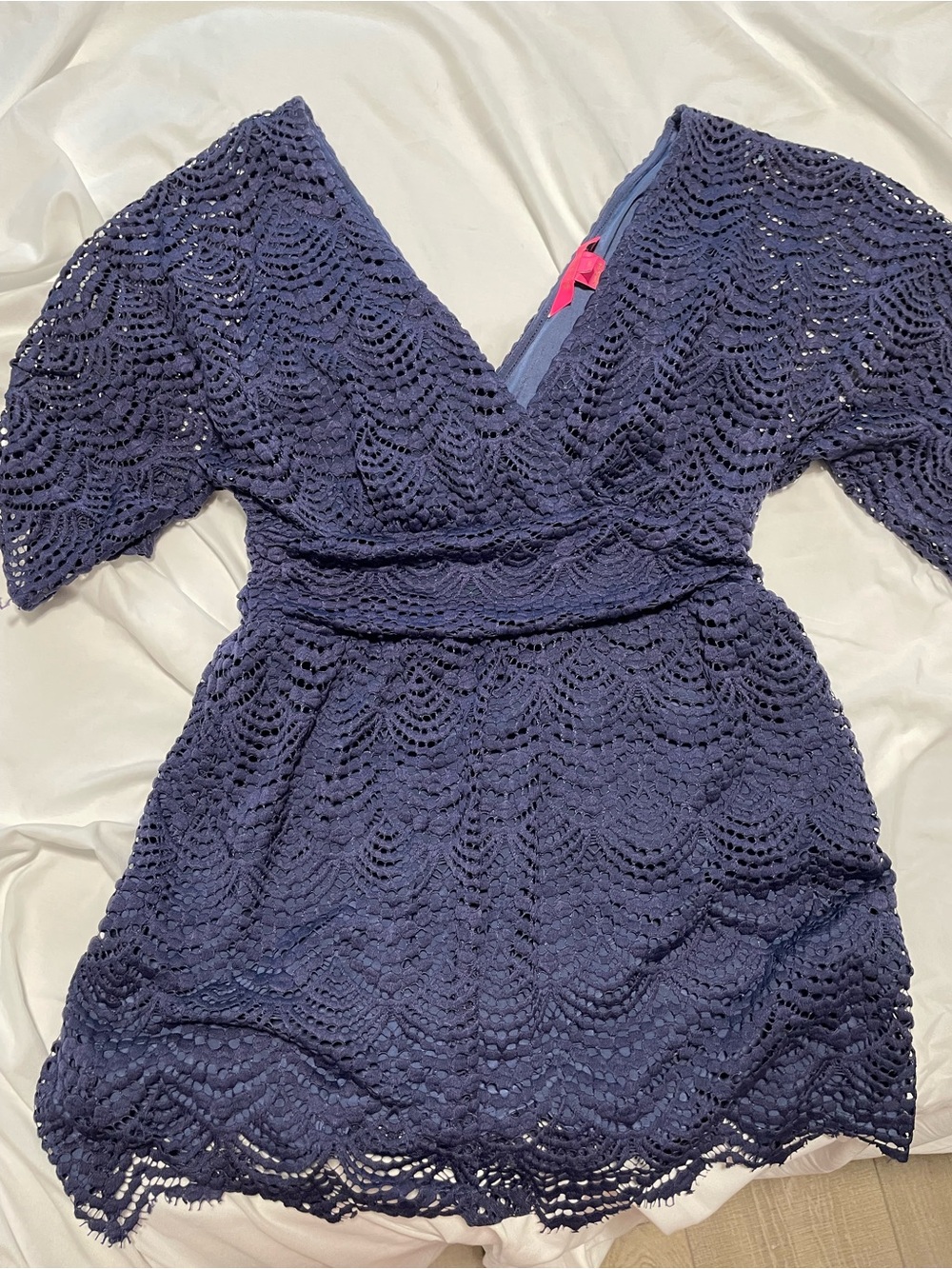 Lilly Pulitzer Parigi Navy Lace Romper